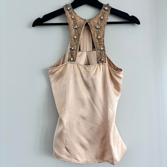 Vintage Tracy Reese 100% Silk Top Embellished Collar Women's Size 6 - Picture 7 of 8